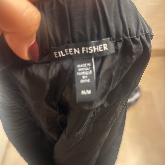 Eileen Fisher Crushed Silk Maxi Skirt black medium - Picture 4 of 4